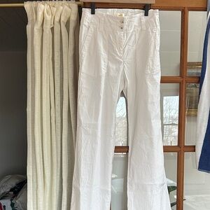 Anthropologie White Wide Leg Pants
